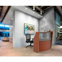 Linea Italia® Reception Desk - Cherry -Outlet Desks & Workstations Store ZUC310 08