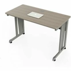 Linea Italia® Basic Rectangular Desk - 24"W x 48"D - Ash -Outlet Desks & Workstations Store ZUD103 02