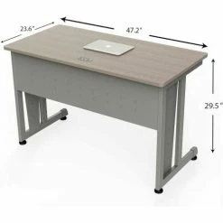 Linea Italia® Basic Rectangular Desk - 24"W x 48"D - Ash -Outlet Desks & Workstations Store ZUD103 09