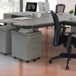 Linea Italia® Mobile Pedestal File - Box/File Drawer - Ash / Gray -Outlet Desks & Workstations Store ZUD106 011