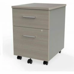 Linea Italia® Mobile Pedestal File - Box/File Drawer - Ash / Gray -Outlet Desks & Workstations Store ZUD106 03
