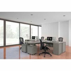 Linea Italia® L Shaped Desk - 70-6/7"W x 55-1/8"D - Workstation Corner - Ash -Outlet Desks & Workstations Store ZUD120S 10