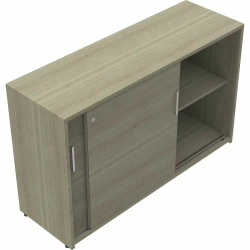 Linea Italia Sliding Door Credenza, Locking Storage Cabinet, 47"W x 15"D x 28"H, Ash 7 Linea Italia Sliding Door Credenza, Locking Storage Cabinet, 47"W x 15"D x 28"H, Ash - Image 7