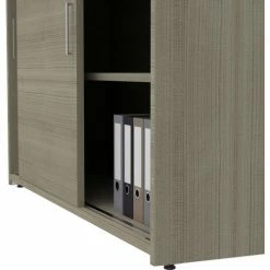 Linea Italia Sliding Door Credenza, Locking Storage Cabinet, 47"W x 15"D x 28"H, Ash 18 Linea Italia Sliding Door Credenza, Locking Storage Cabinet, 47"W x 15"D x 28"H, Ash -Outlet Desks & Workstations Store ZUD135 9