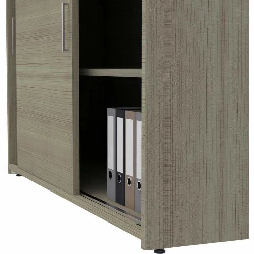 Linea Italia Sliding Door Credenza, Locking Storage Cabinet, 47"W x 15"D x 28"H, Ash 8 Linea Italia Sliding Door Credenza, Locking Storage Cabinet, 47"W x 15"D x 28"H, Ash - Image 8