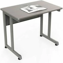 Linea Italia® Basic Small Desk - 24"W x 36"D - Ash -Outlet Desks & Workstations Store ZUD139 03
