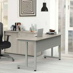 Linea Italia® Basic Office Desk - 24"W x 60"D - Ash -Outlet Desks & Workstations Store ZUD218 04