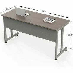 Linea Italia® Basic Office Desk - 24"W x 60"D - Ash -Outlet Desks & Workstations Store ZUD218 10