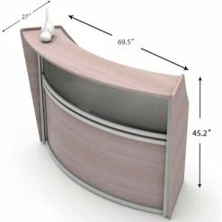 Linea Italia® Reception Desk - Ash -Outlet Desks & Workstations Store ZUD310 06