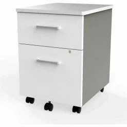 Linea Italia® Mobile Pedestal File - Box/File Drawer - White / Gray -Outlet Desks & Workstations Store ZUS106 03