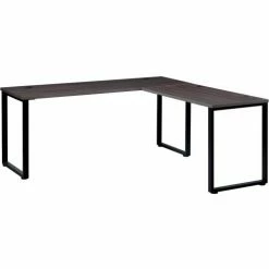 Interion By Global Industrial Interion® Open Plan Return Desk - 48"W x 24"D x 29"H - Charcoal Top with Black Legs -Outlet Desks & Workstations Store charcoal top with black legs and return front 2 001