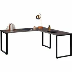 Interion By Global Industrial Interion® Open Plan Office Desk - 72"W x 30"D x 29"H - Charcoal Top with Black Legs -Outlet Desks & Workstations Store charcoal top with black legs and return propped front 2 001