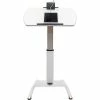 Luxor Pneumatic Height-Adjustable Lectern with KwikBoost EdgePower® Charging Station