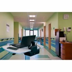 Luxor Pneumatic Height-Adjustable Lectern with KwikBoost EdgePower® Charging Station -Outlet Desks & Workstations Store lectern edgepower healthcare 2