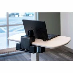 Luxor Pneumatic Height-Adjustable Lectern with KwikBoost EdgePower® Charging Station -Outlet Desks & Workstations Store lx pnadj epw environmental 2