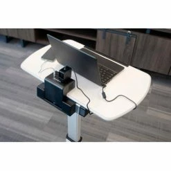 Luxor Pneumatic Height-Adjustable Lectern with KwikBoost EdgePower® Charging Station -Outlet Desks & Workstations Store lx pnadj epw environmental 3