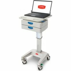 Capsa Healthcare LX5 Non-Powered Laptop Cart, Two 3" Drawers, 45 lbs. Weight Capacity
