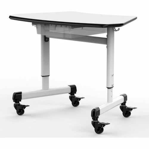 Luxor Height-Adjustable Trapezoid Student Desk with Drawer 2 Luxor Height-Adjustable Trapezoid Student Desk with Drawer - Image 2