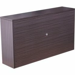 Boss Four Door Hutch - 66"W x 15"D x 36"H - Driftwood -Outlet Desks & Workstations Store n140 dw back view