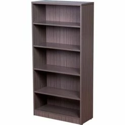 Boss Wooden Bookcase - 31"W x 14"D x 65.5"H - Driftwood