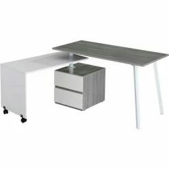 Techni Mobili Rotating Multi-Positional Modern Desk, Gray