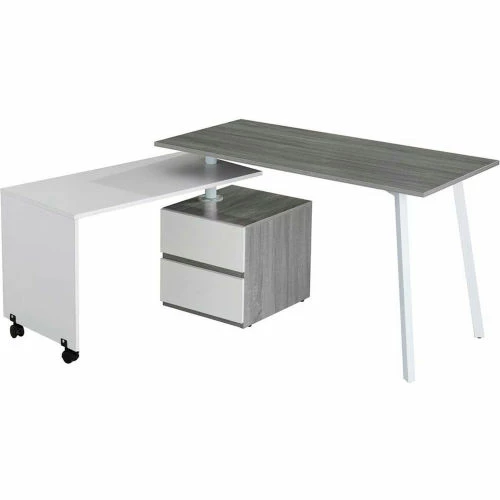 Techni Mobili Rotating Multi-Positional Modern Desk, Gray 1 Techni Mobili Rotating Multi-Positional Modern Desk, Gray