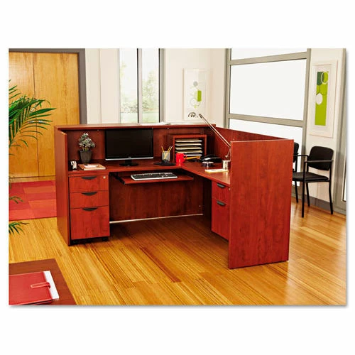 Alera Reversible Reception Return - 44"W x 23-5/8"D x 41-1/2"H - Medium Cherry - Valencia Series 2 Alera Reversible Reception Return - 44"W x 23-5/8"D x 41-1/2"H - Medium Cherry - Valencia Series - Image 2