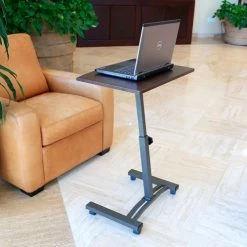 Seville Classics Height Adjustable Mobile Laptop Desk Cart, Walnut -Outlet Desks & Workstations Store web162 6